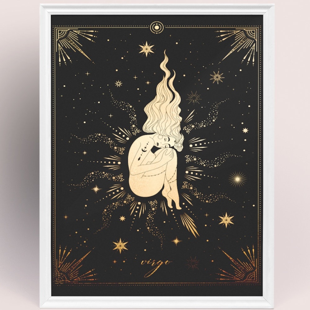 Virgo Wall Art Celestial Zodiac Print Poster Unframed - Picture 2 of 5